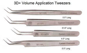 3D+ Volume Application 45 Degree Angle Tweezers - Pro Eyelash Extensions