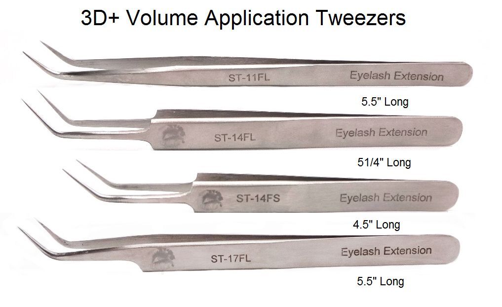 3D+ Volume Application 45 Degree Angle Tweezers - Pro Eyelash Extensions