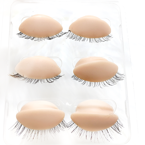 3 Pairs Realistic Eyelids With Lashes For Advance Mannequin Head - Pro Eyelash Extensions