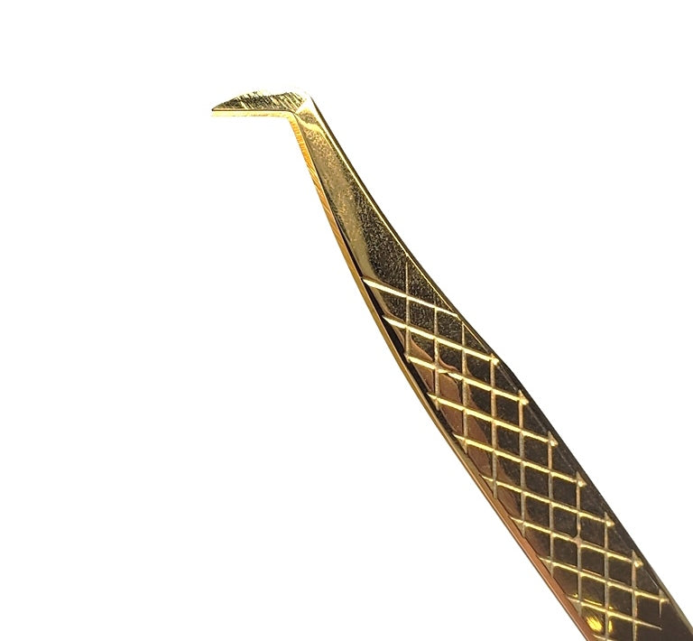 Gold Diamond Precision Isolation Volume Tweezers - Pro Eyelash Extensions