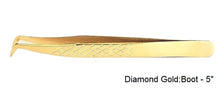 Load image into Gallery viewer, Gold Diamond Precision Isolation Volume Tweezers - Pro Eyelash Extensions