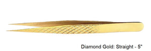 Gold Diamond Precision Isolation Volume Tweezers - Pro Eyelash Extensions